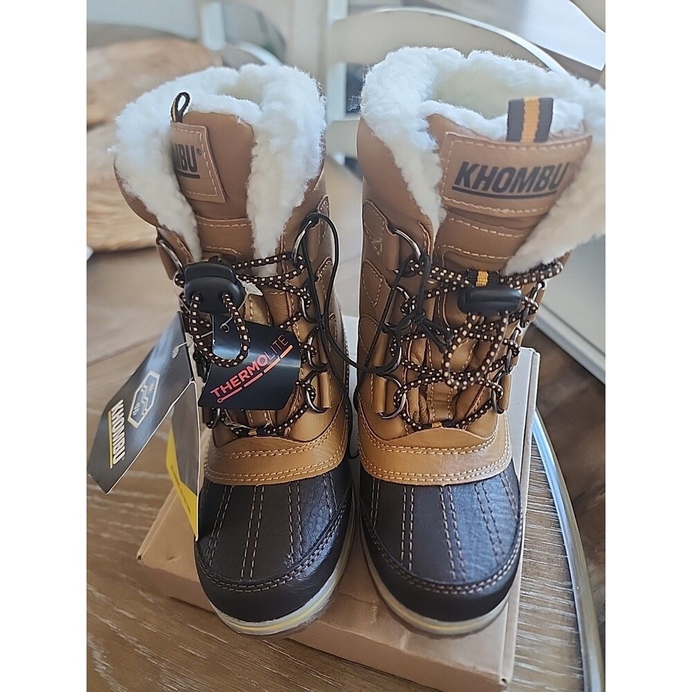 Khombu Boys Girls Insulated Winter Boots Wheat Brown Sz 11 New No Box